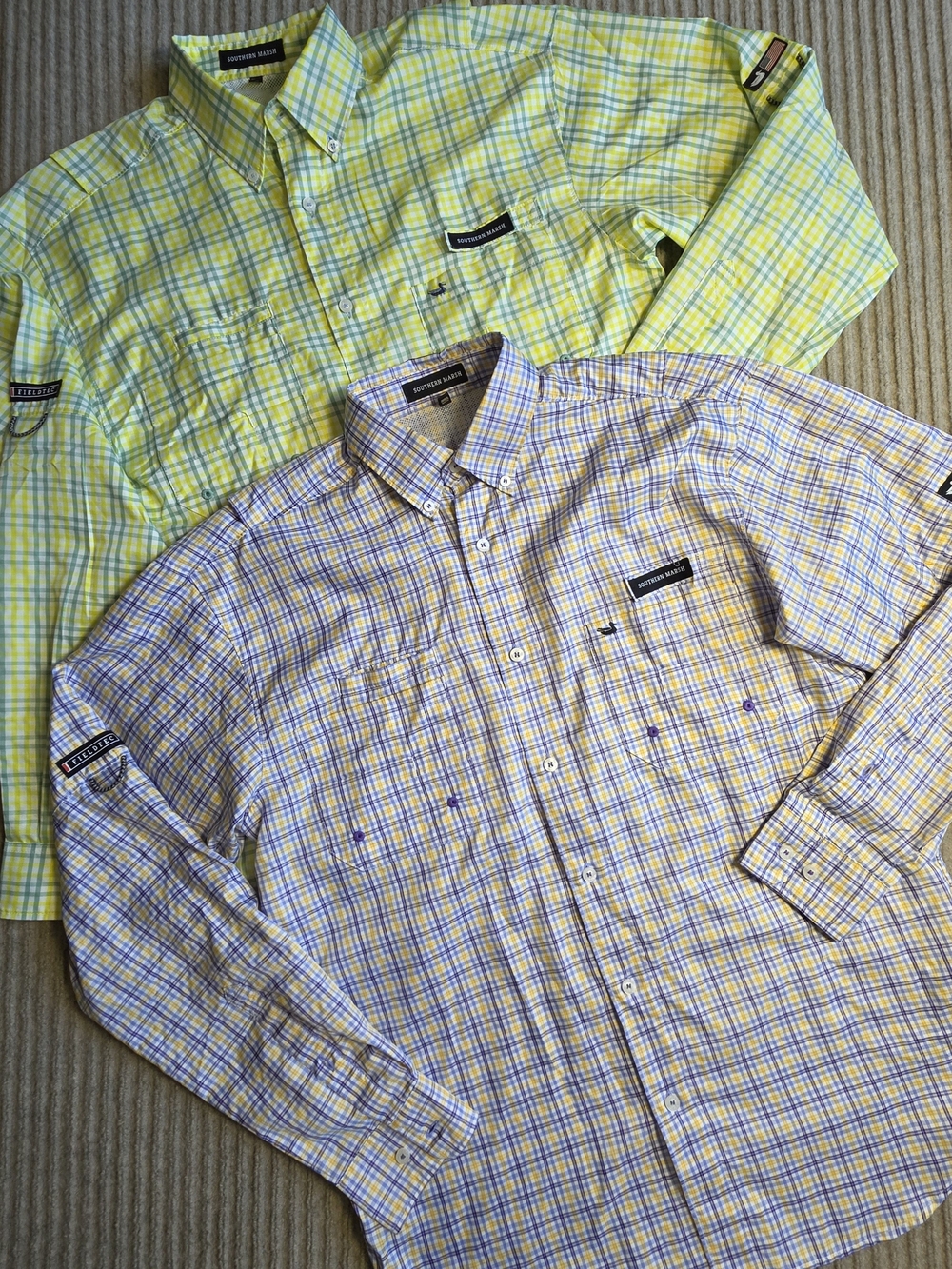 Southern Marsh Lot Of 2 Harbor Cay Shirt Mens S FieldTec Fishing Outdoor Vented